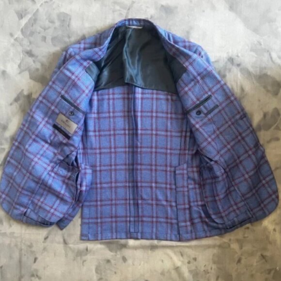 Canali Exclusive Silk/Cashmere Plaid Blazer - Picture 3 of 9